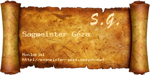 Sagmeister Géza névjegykártya